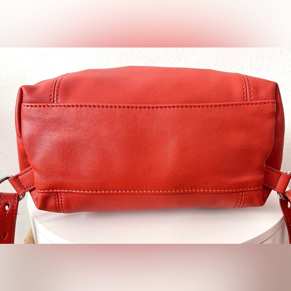 Longchamp Le Pliage Cuir Leather Backpack Terracotta  Dark Orange Red  NWOT - Picture 6 of 16